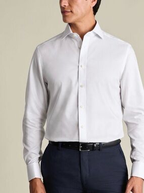 Charles Tyrwhitt White Long-Sleeve Dress Shirt